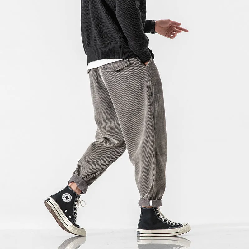 Retro Japanese Casual Corduroy Pants