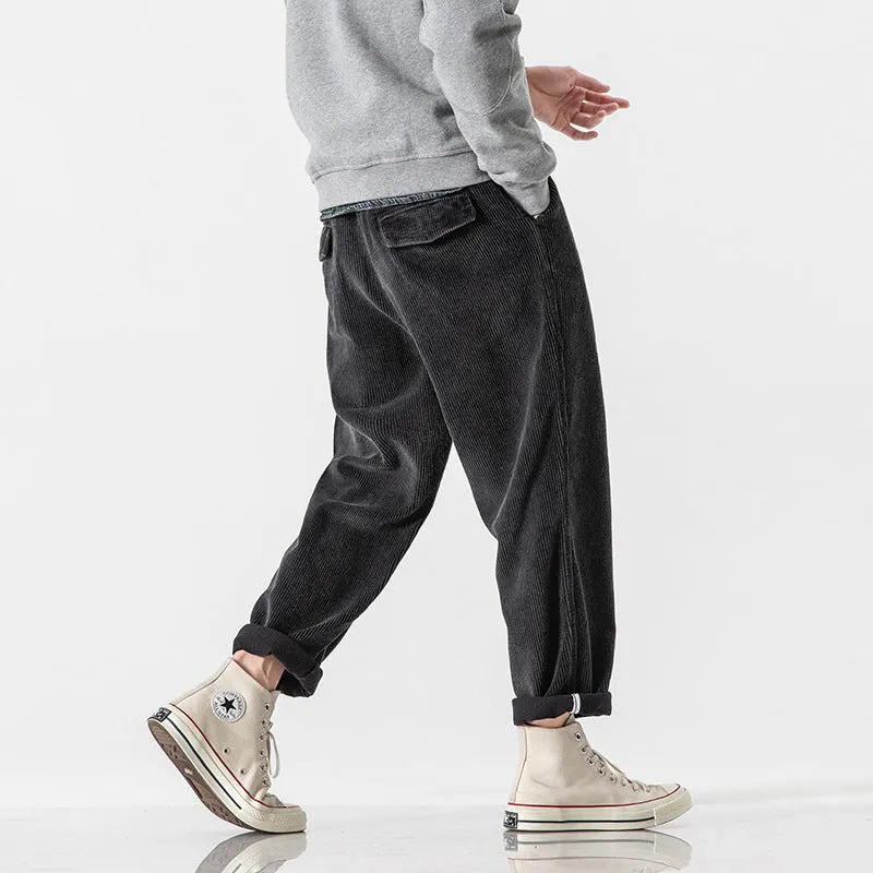 Retro Japanese Casual Corduroy Pants