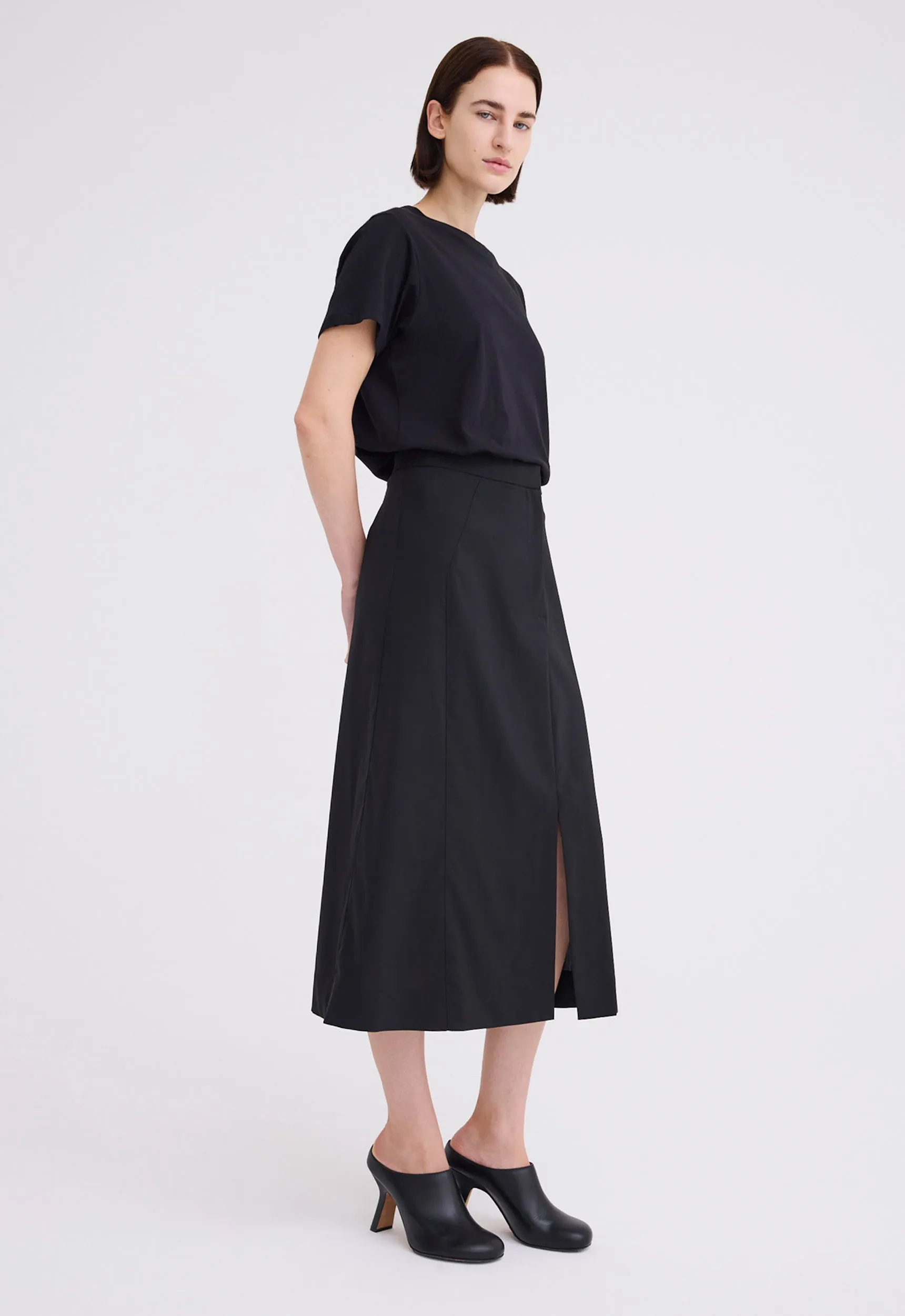 Ridley Wool Midi Skirt - Black