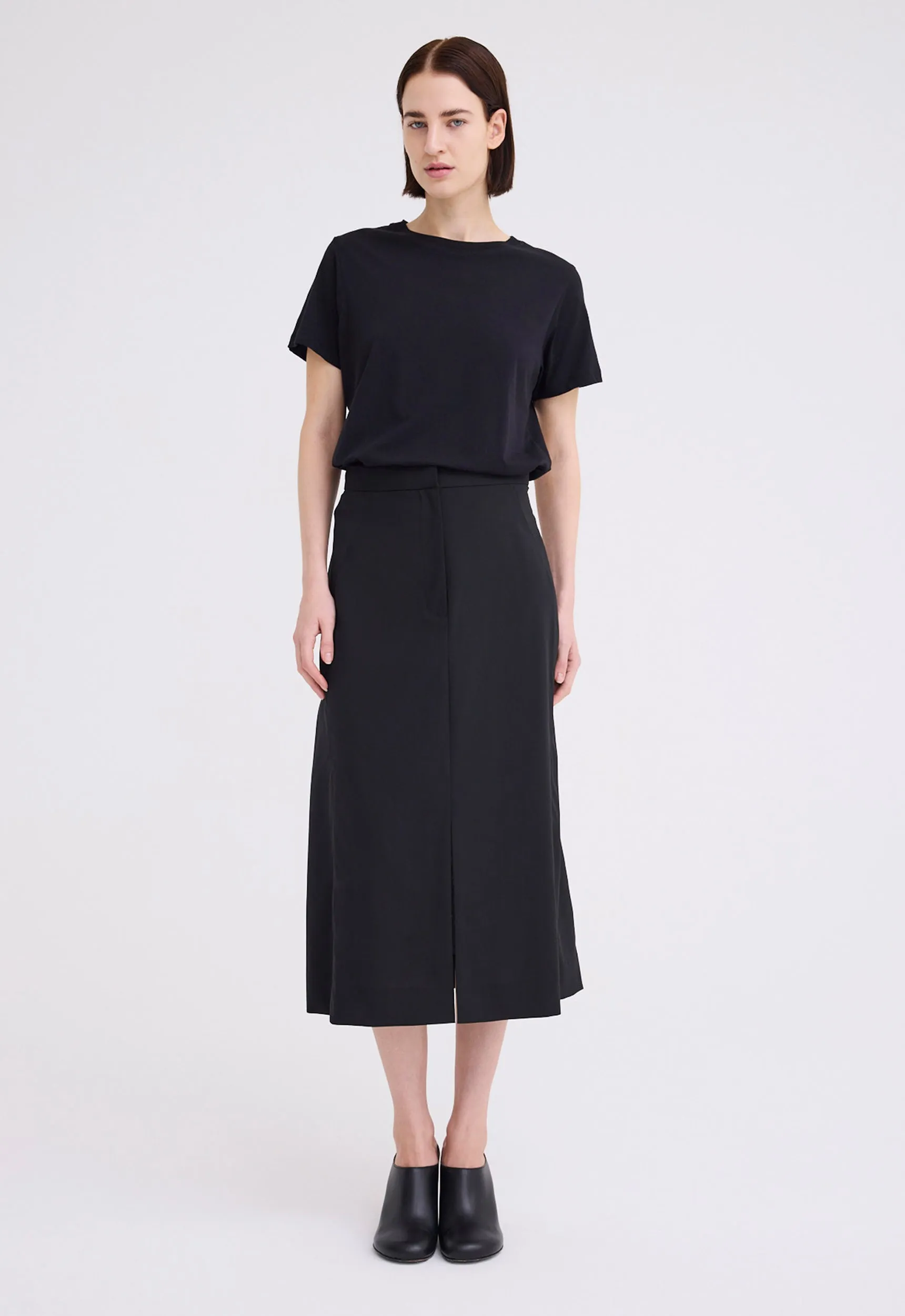 Ridley Wool Midi Skirt - Black