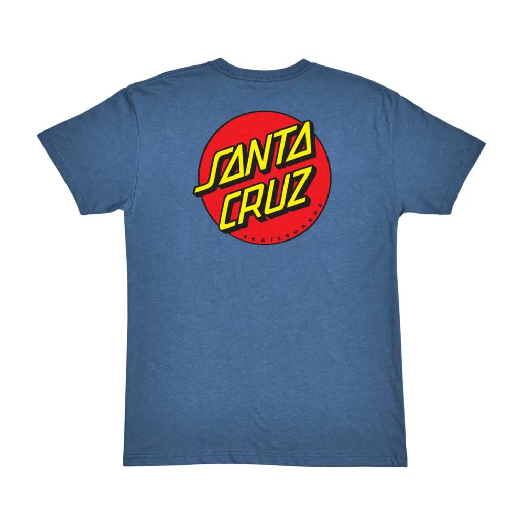 Santa Cruz Classic Dot Chest S/S T-shirt - Heather Cool Blue