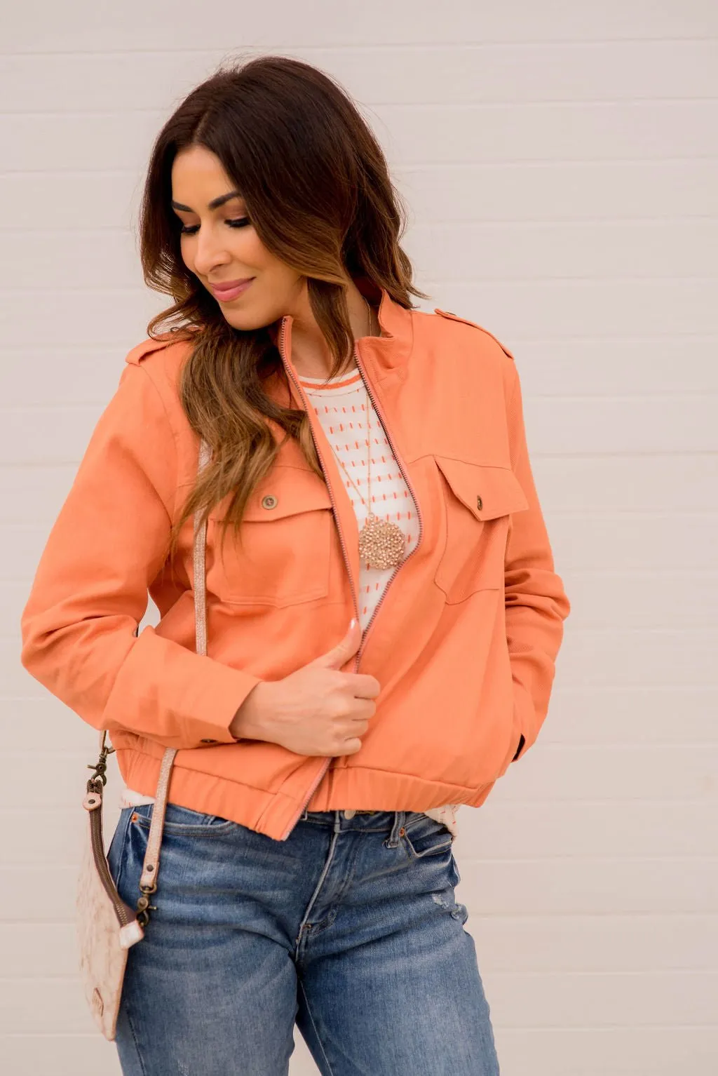 Shoulder Accented Bomber Jacket