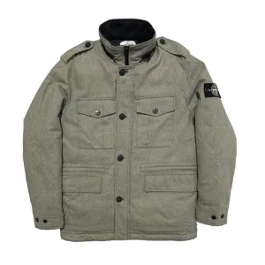 Stone Island Grey Ice Jacket Wool Blend