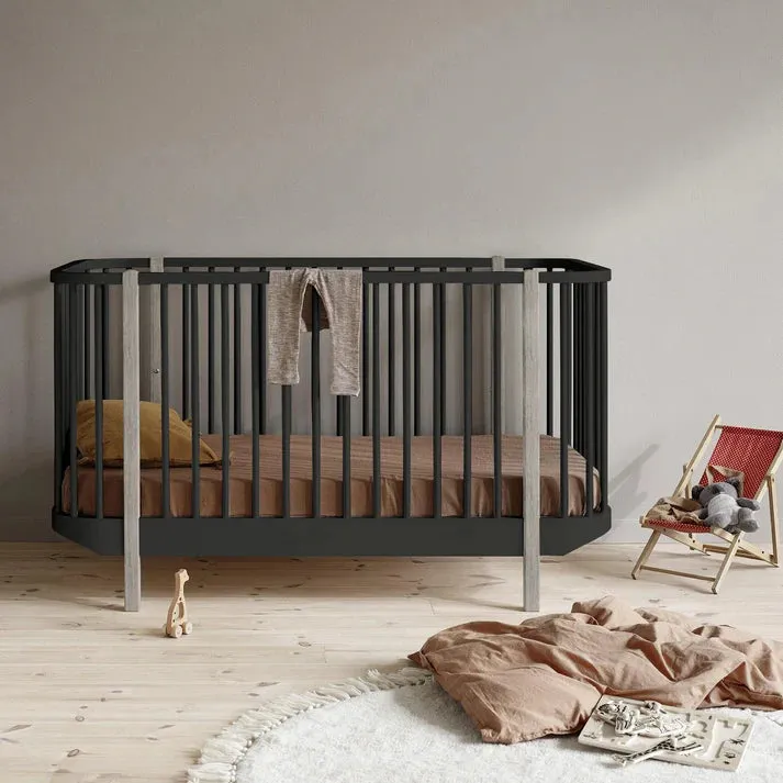 The Baby Atelier 100% Organic Nordic Crib Black