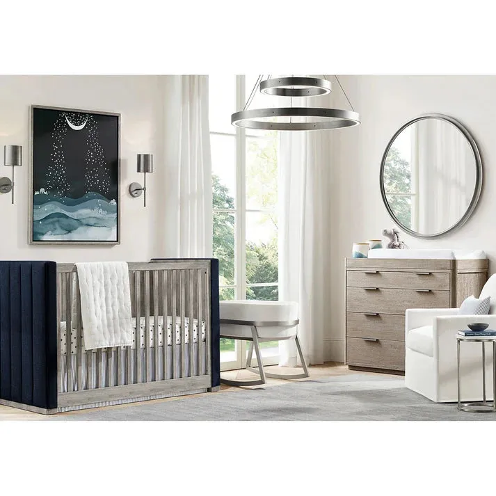 The Baby Atelier 100% Organic Upholstered Panel Crib Grey