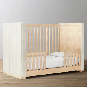 The Baby Atelier 100% Organic Upholstered Panel Crib - Natural