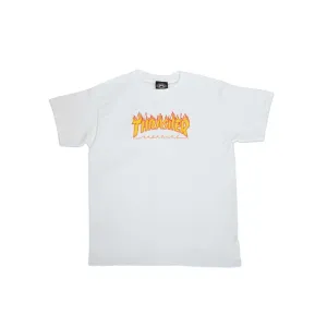 Thrasher Youth Flame Tee - White