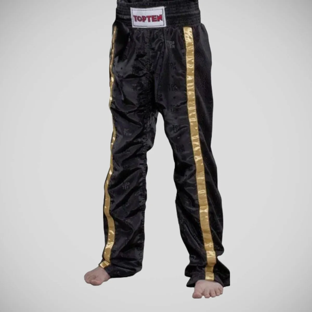 Top Ten Adult Mesh Kickboxing Pants Black/Gold