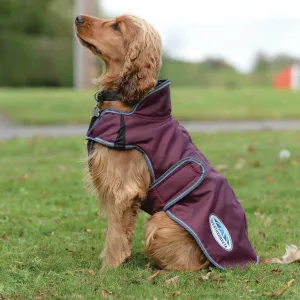 WeatherBeeta ComFITec Windbreaker Free Deluxe Dog Coat, Maroon/Gray/White