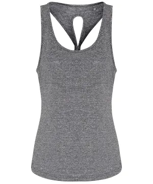 Womens TriDri® yoga knot vest | Black Melange