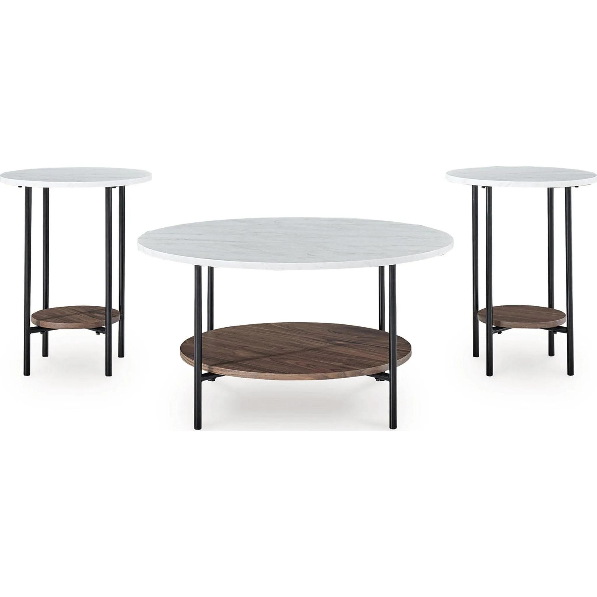 Wrenwich 3 Pack Tables - Brown/Black/White