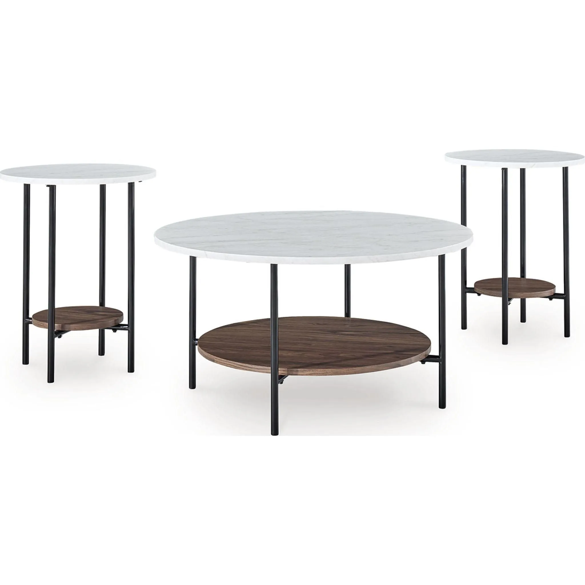 Wrenwich 3 Pack Tables - Brown/Black/White